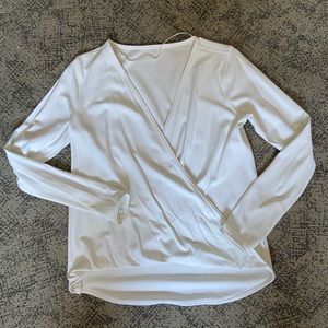 Lululemon white cross-front top